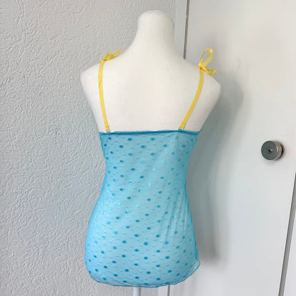 Blue Polka Dot Sheer Cami (S)