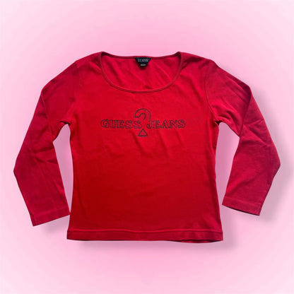 Red Guess Y2K Longsleeve (M)