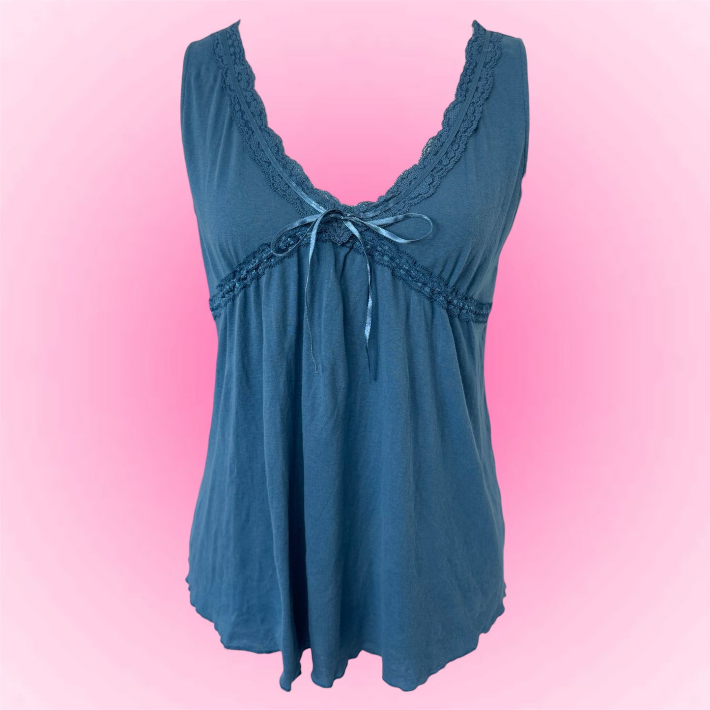 Blue Lace Babydoll Top (M)