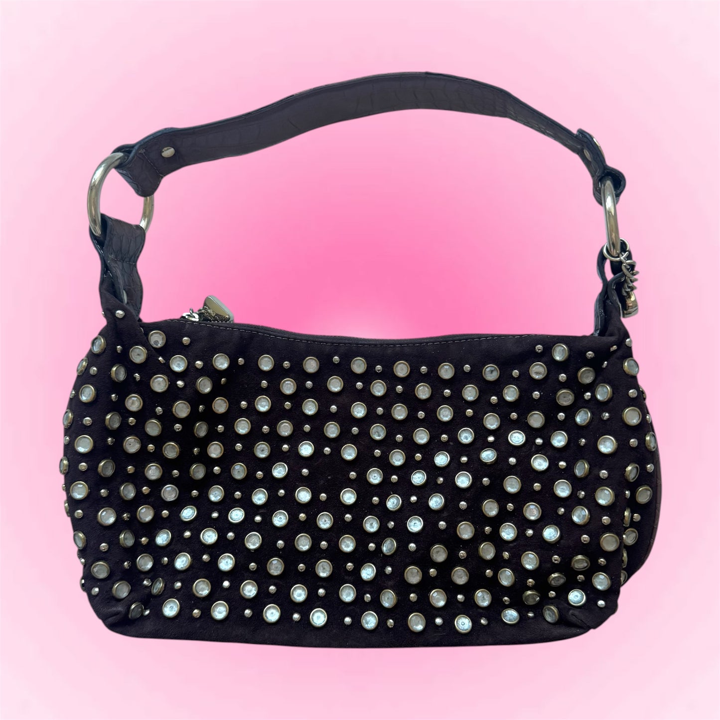 Brown Studded Shoulder Bag