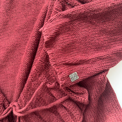 Burgundy Knit Cardigan (M)
