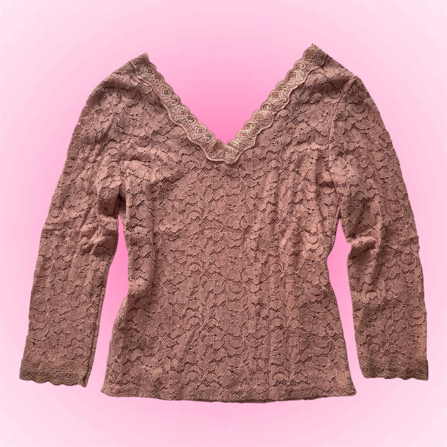 Pink cute lace shirt (M)