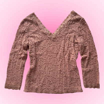 Pink cute lace shirt (M)