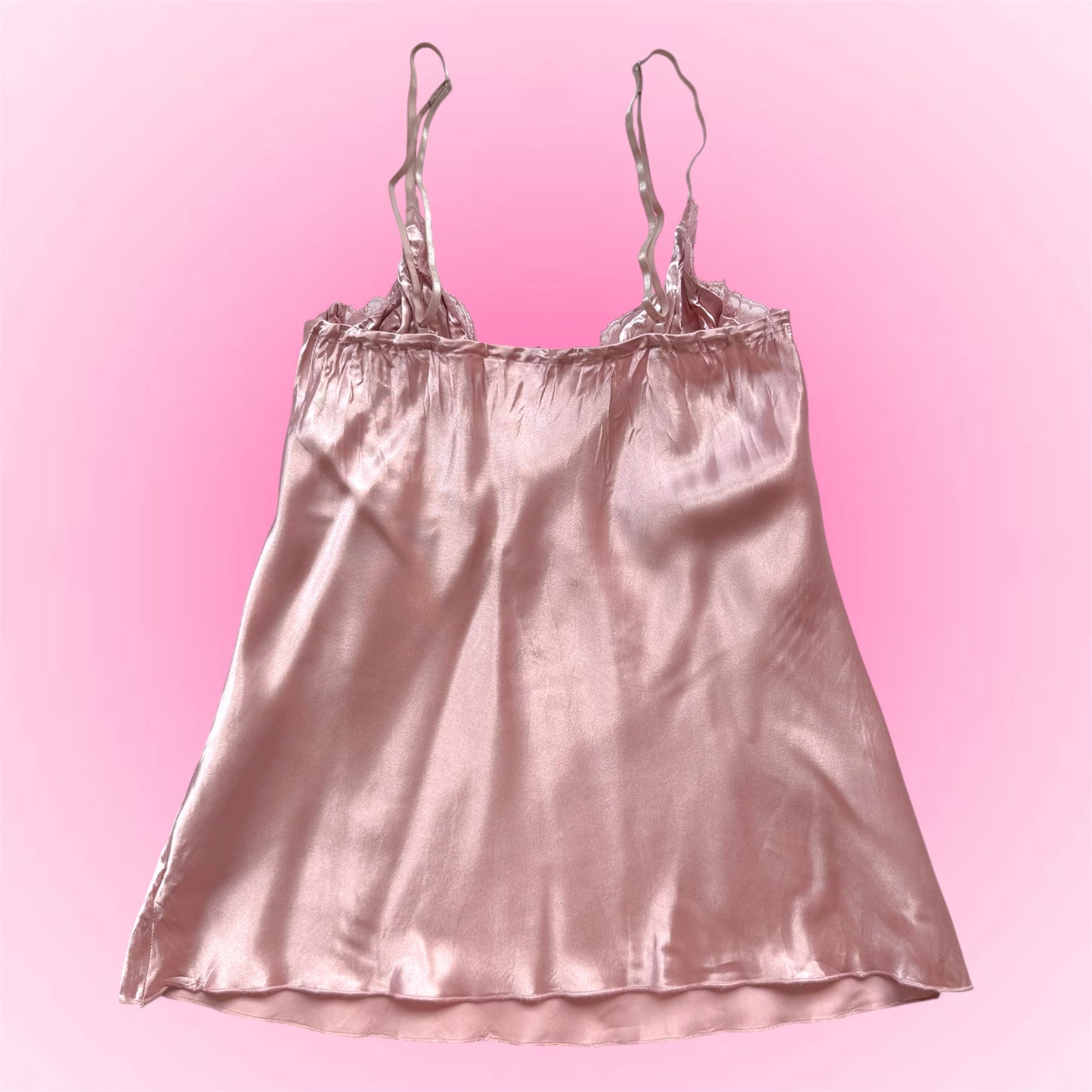 Pink Satin Lace Cami (S)