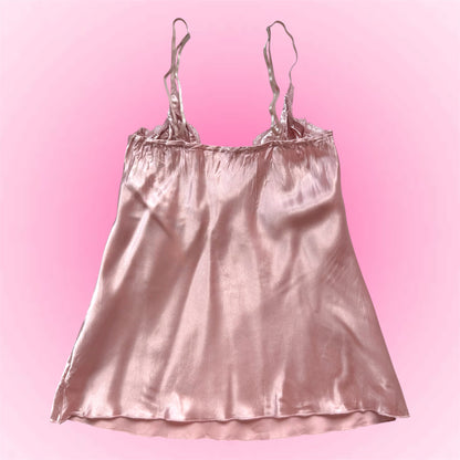 Pink Satin Lace Cami (S)