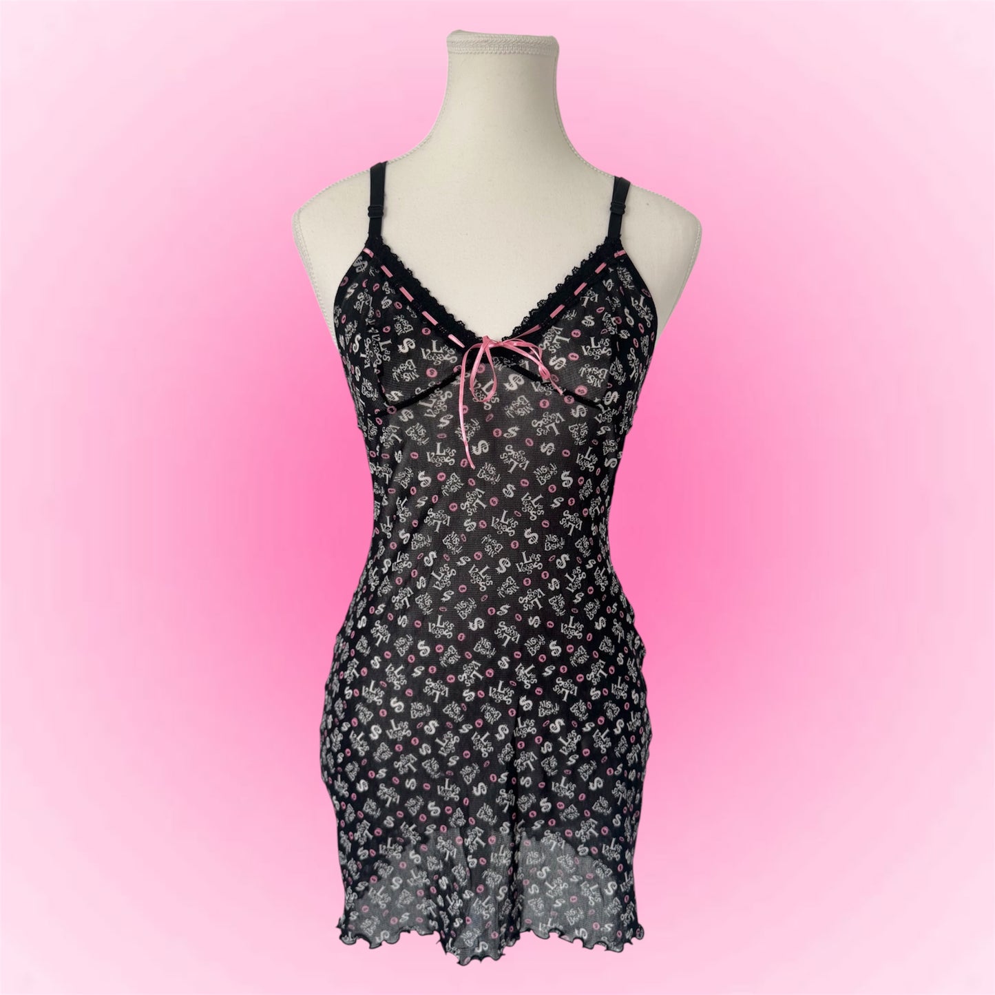 Black Y2k Mesh Dress (XS/S)