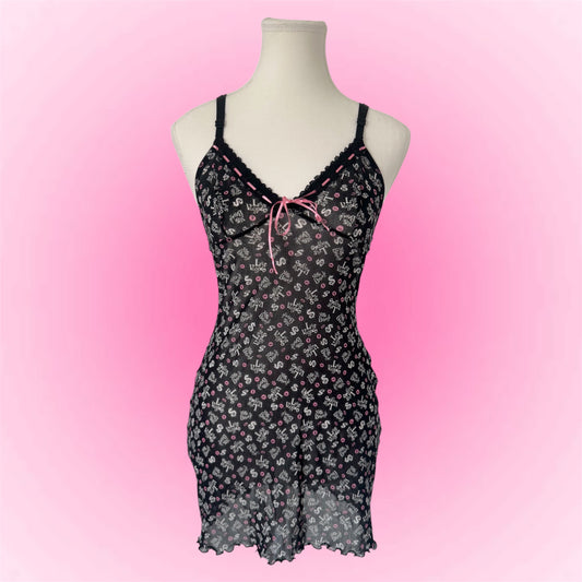 Black Y2k Mesh Dress (XS/S)