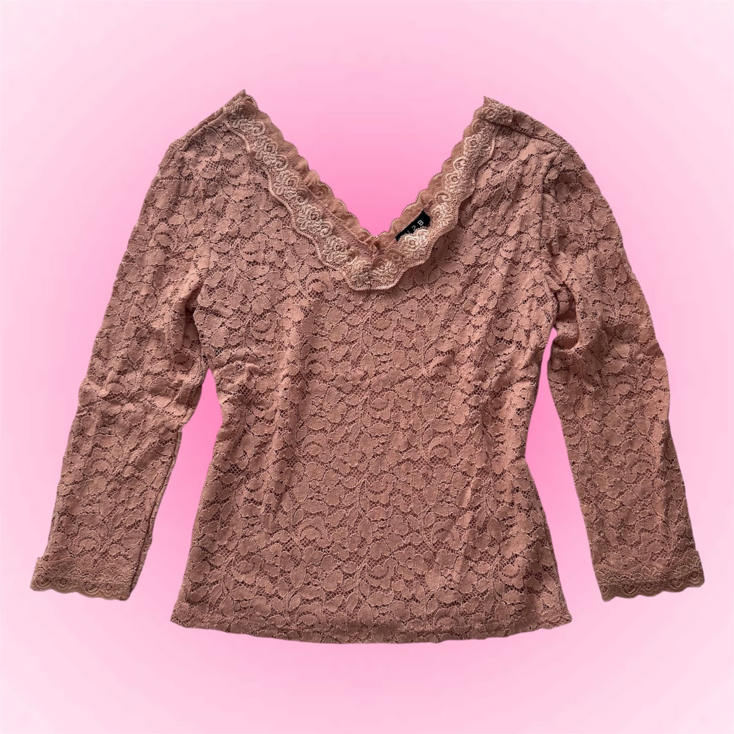 Pink cute lace shirt (M)