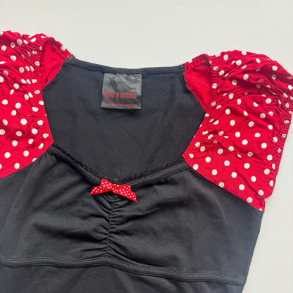 Black Polka Dot Grunge Shirt (S)