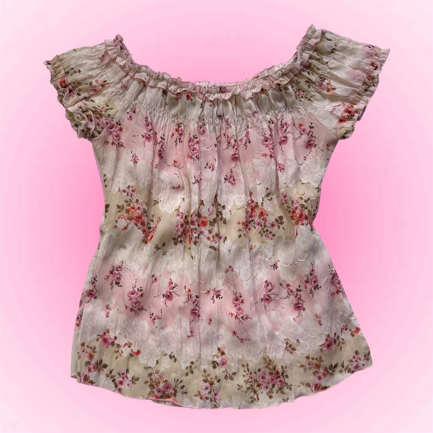 Romantic floral blouse (S)