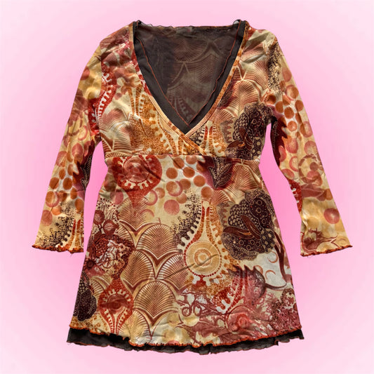 Orange babydoll longsleeve (M/L)