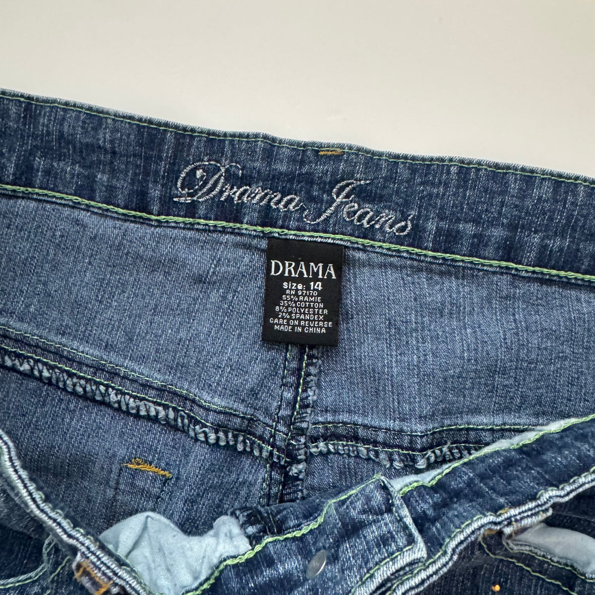 Blue Rhinestone Flared Jeans (M)