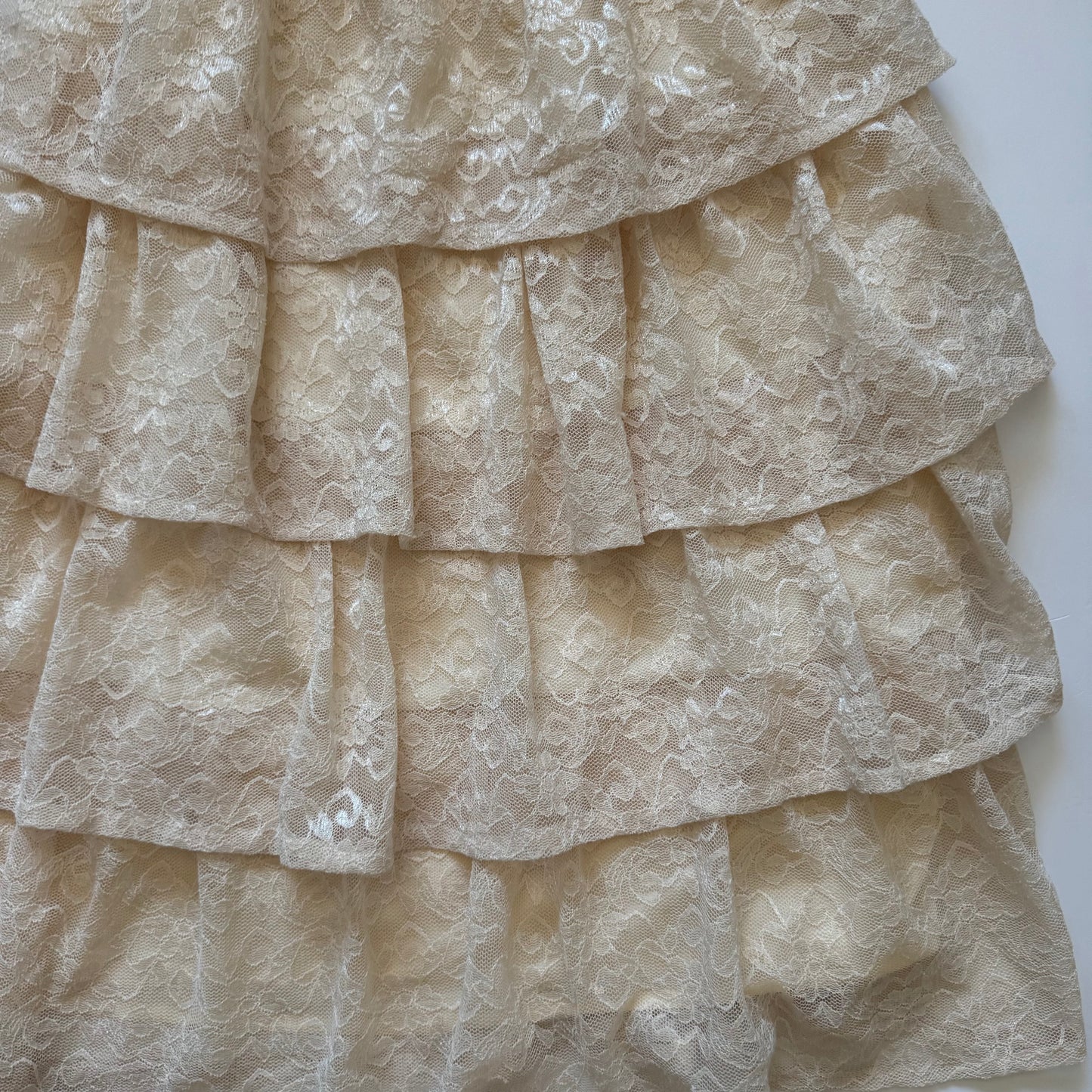 Cream Ruffle Fairycore Mini Dress (M)