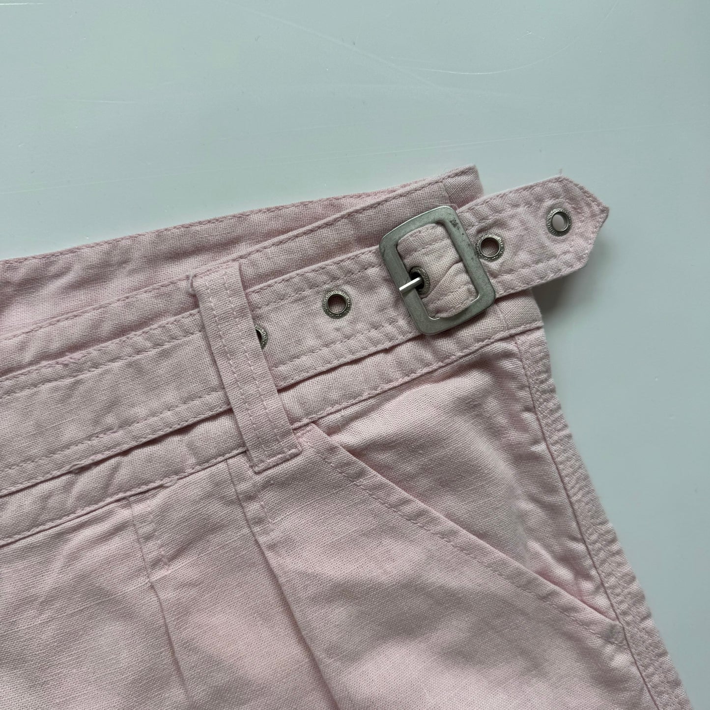 Pink Linen Y2k Shorts (S)