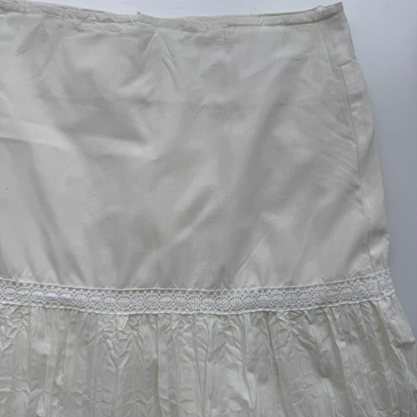 White Tiered Ruffle Maxi Skirt (M)