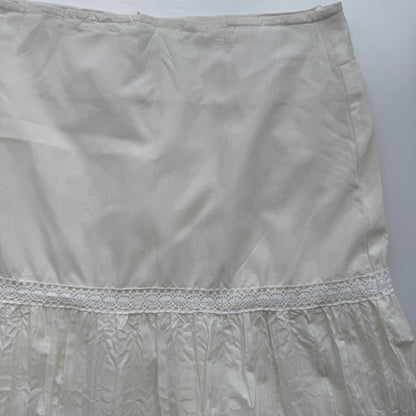 White Tiered Ruffle Maxi Skirt (M)