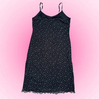Black floral dress (M/L)