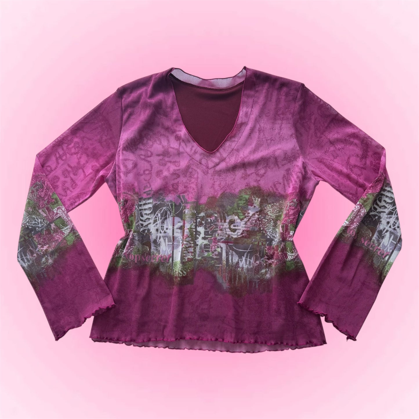 Pink mesh longsleeve (M)