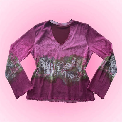 Pink mesh longsleeve (M)