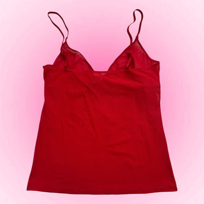 Red christmas cami top (M)