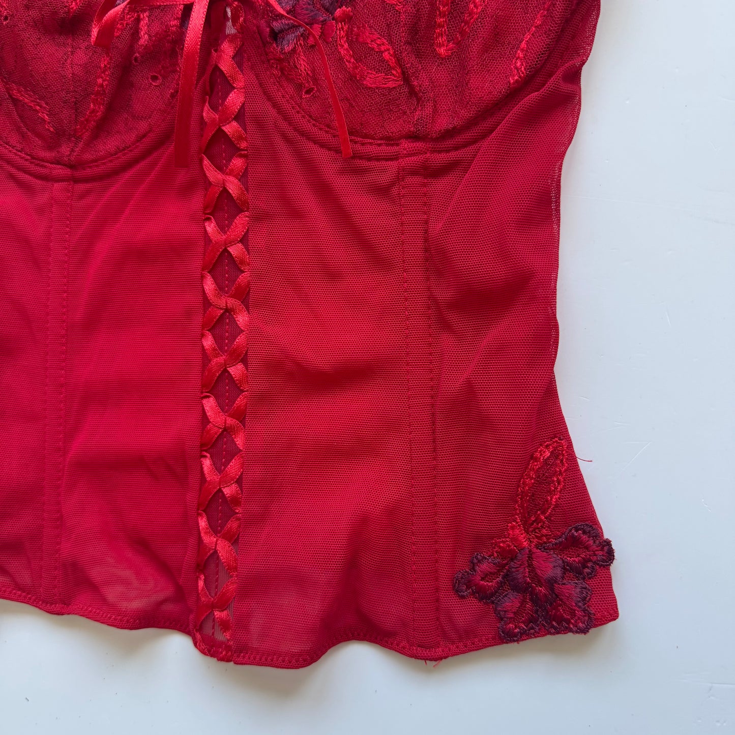 Red Lace Corset Top (70A)