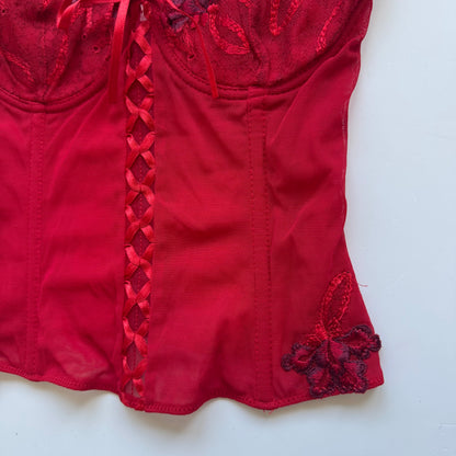 Red Lace Corset Top (70A)