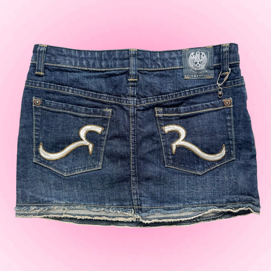 Rock & Republic Blue Denim Mini Y2k Skirt (XS)