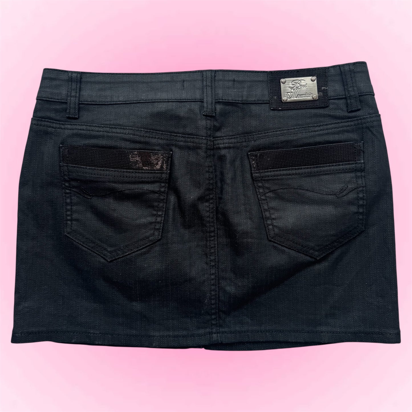 Black sequin mini skirt (M)