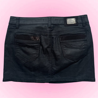 Black sequin mini skirt (M)