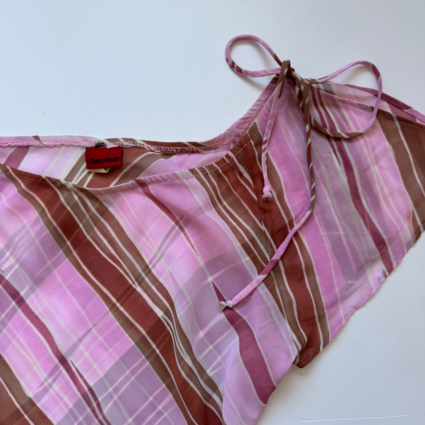 Pink Abstract Mesh Y2K Tshirt (S)