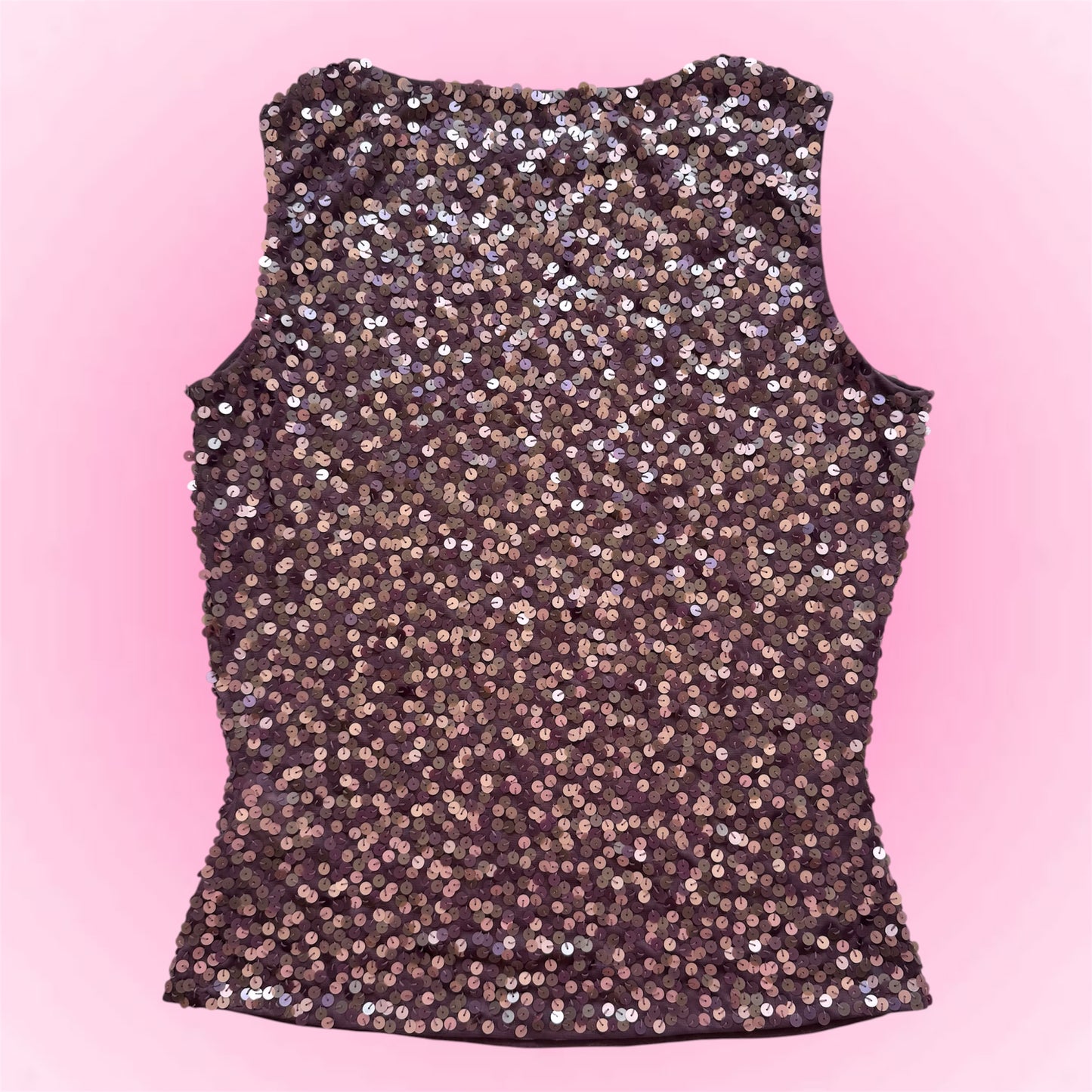 Purple Sequin Y2K Tank Top (S/M)
