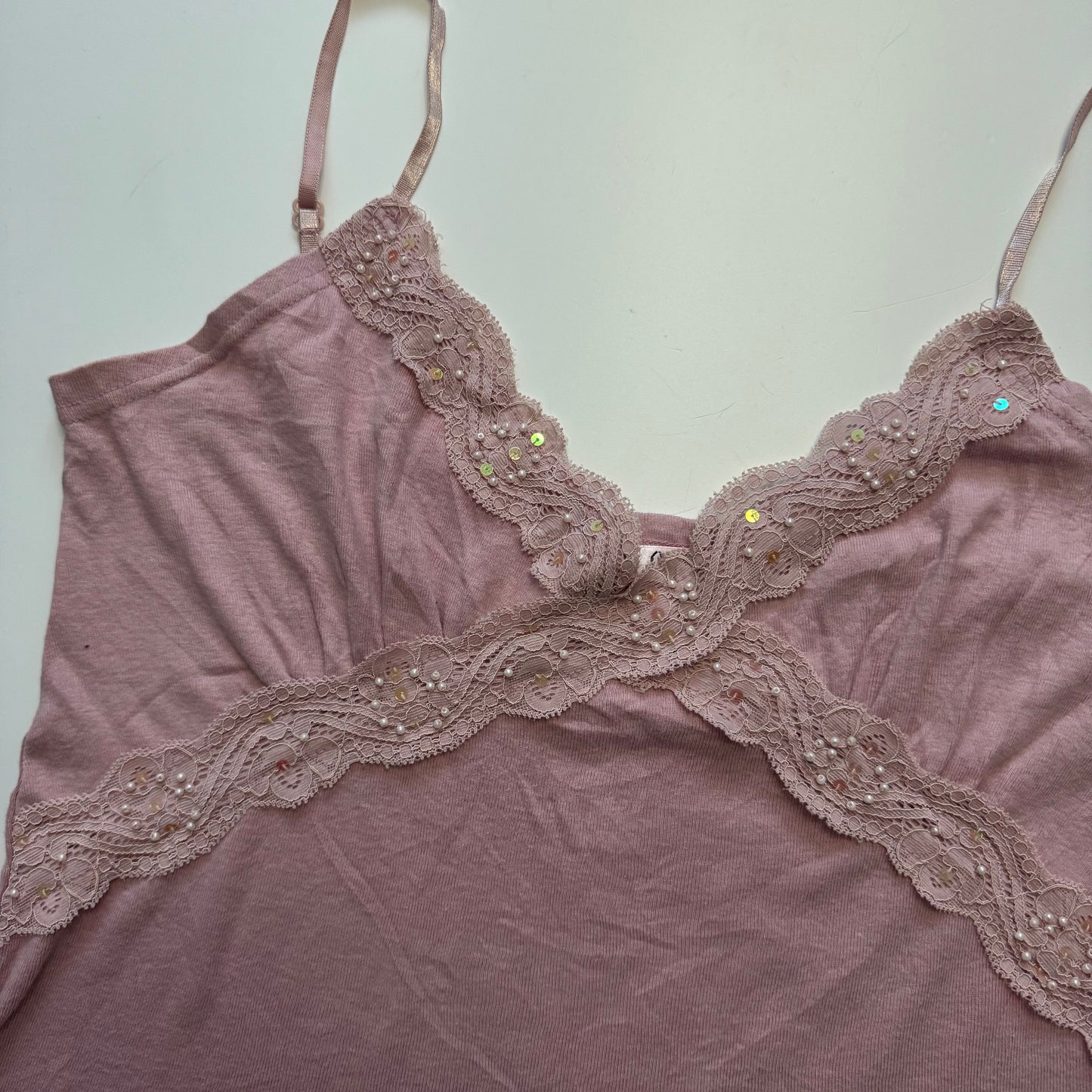 Pink coquette sequin top (L)