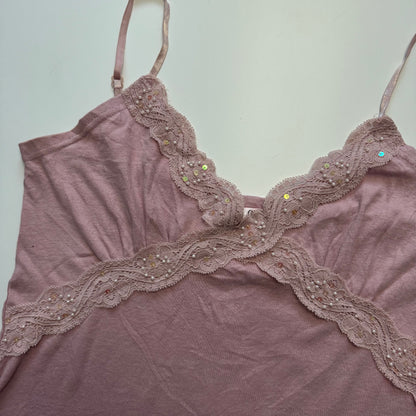 Pink coquette sequin top (L)