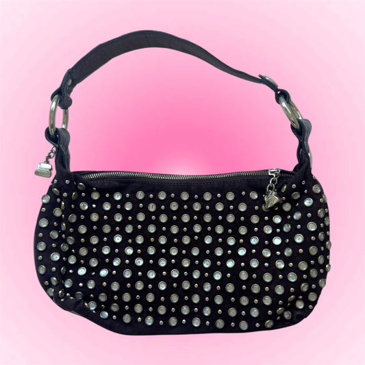 Brown Studded Shoulder Bag