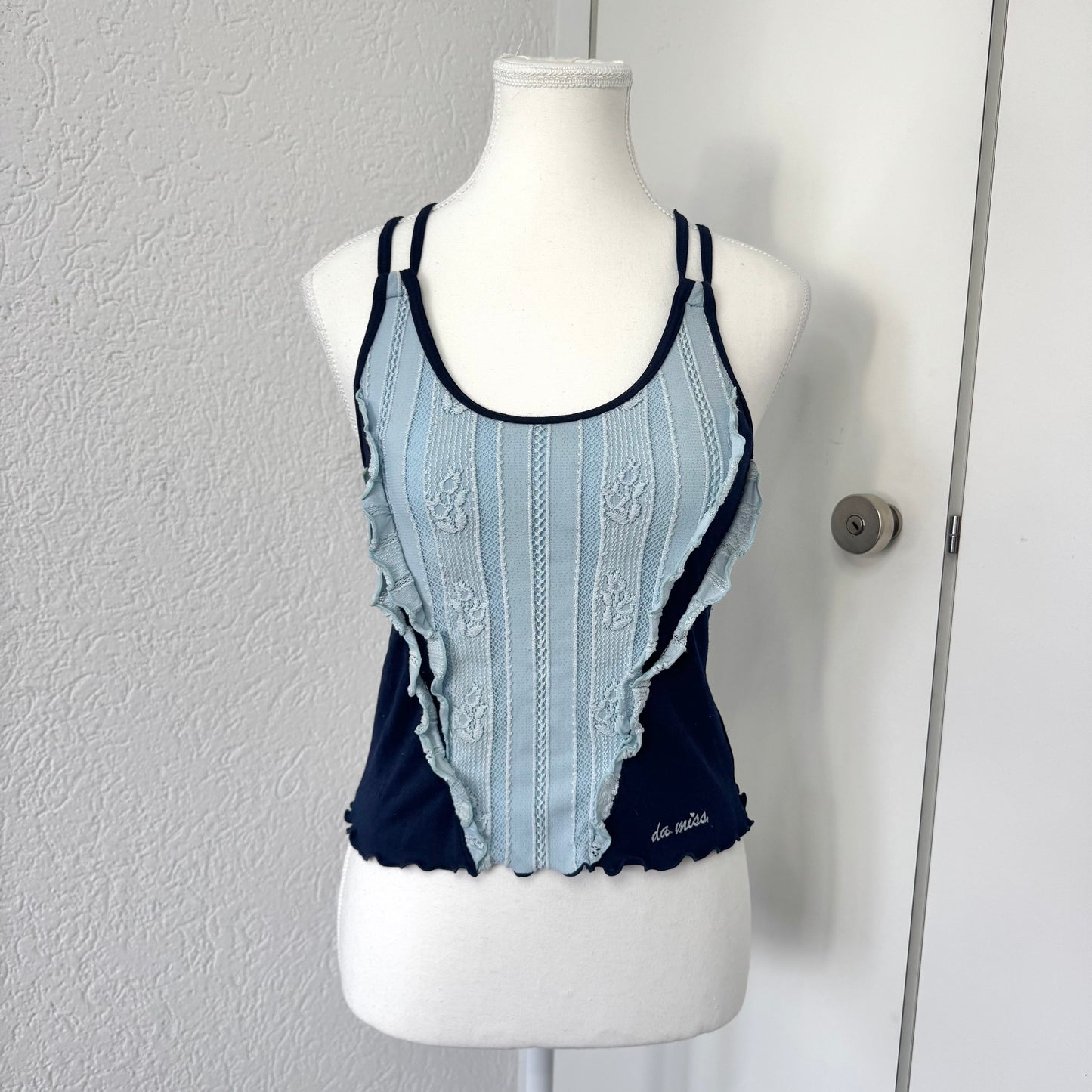 Blue Ruffle Y2K Tanktop (XS)