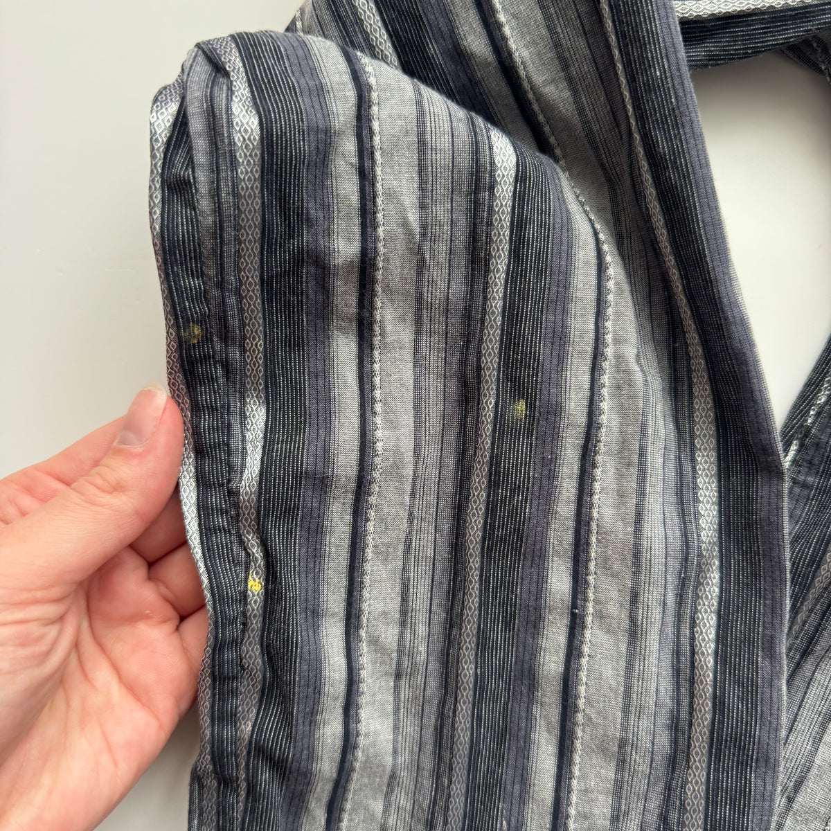 Grey Striped Y2k Fitted Shirt (S/M)