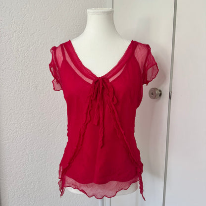 Red Vintage Mesh Tshirt (M)