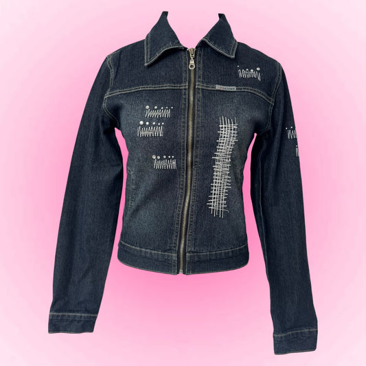 Y2K Vintage Grunge Denim Jacket (XS/S)