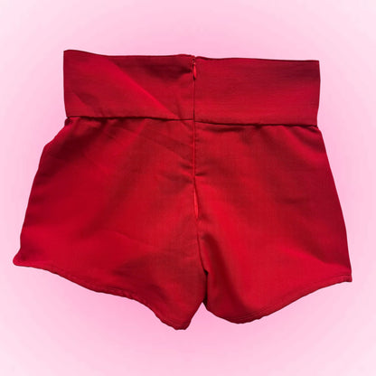 Red Low-Rise Mini Shorts (XS)