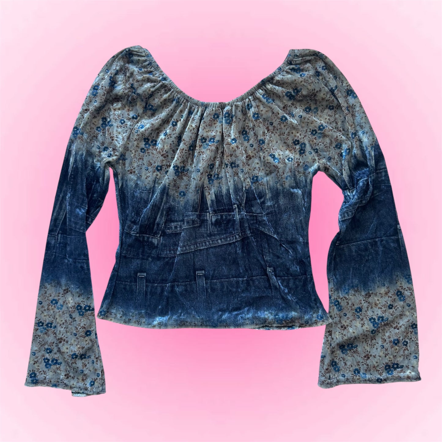 Blue Velvet Y2k Longsleeve (XS)
