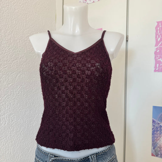 Burgundy Y2k top (M)