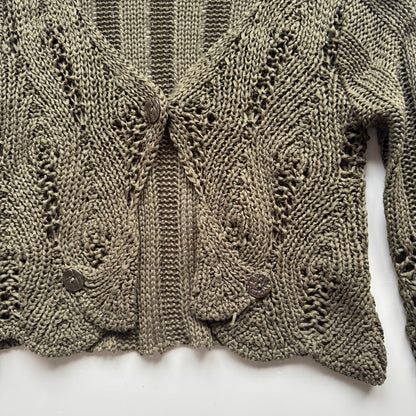 Cropped Knit Cardigan (S)