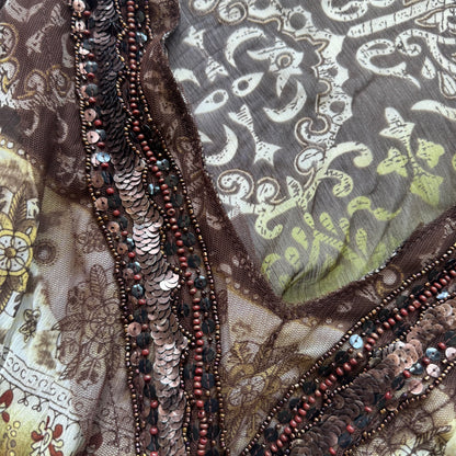 Vintage Boho Sheer Long Sleeve Top (M/L)
