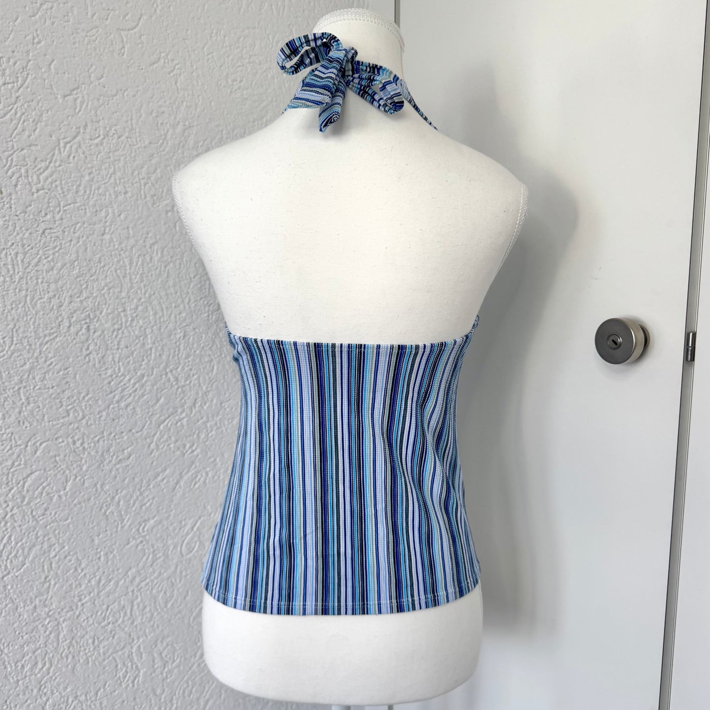 Blue Striped Halter Top (S)