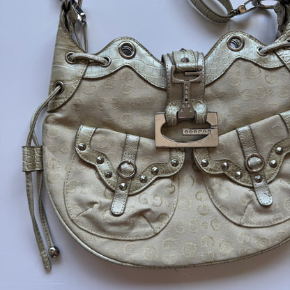 Vintage Cream Studded Crossbody Bag