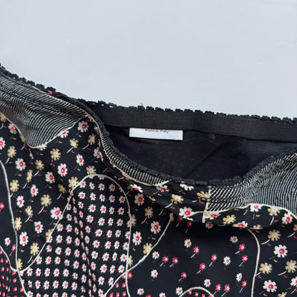 Black Patchwork Y2k Maxi Skirt (S)