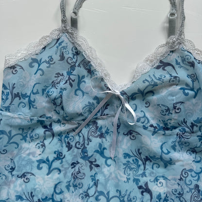 Blue Floral Sheer Cami Set (M)