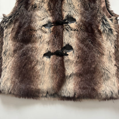 Brown Faux fur vest (S)