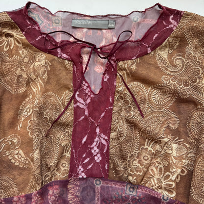 Vintage Boho Printed Blouse (M)
