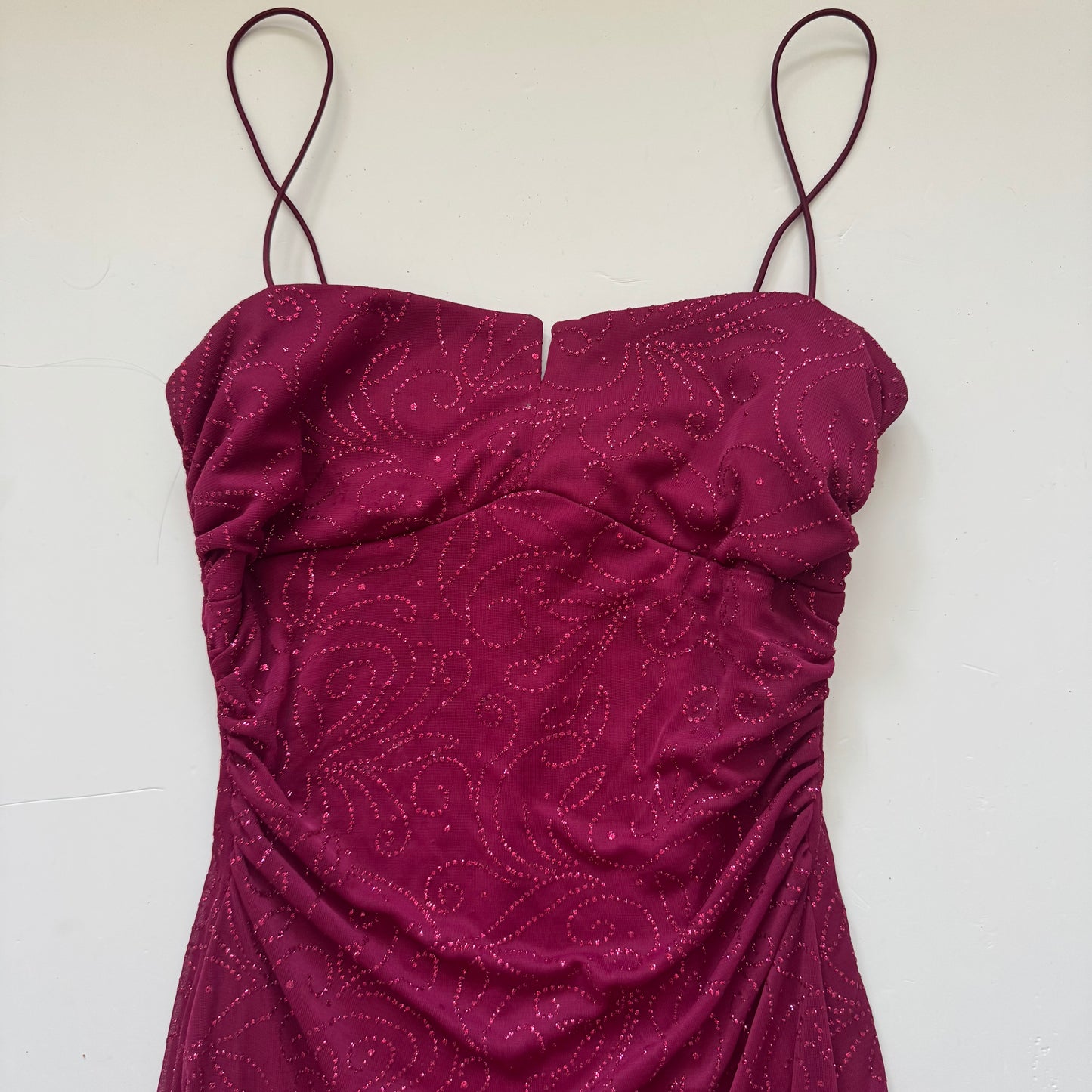 Vintage Pink Glittery Dress (XS)